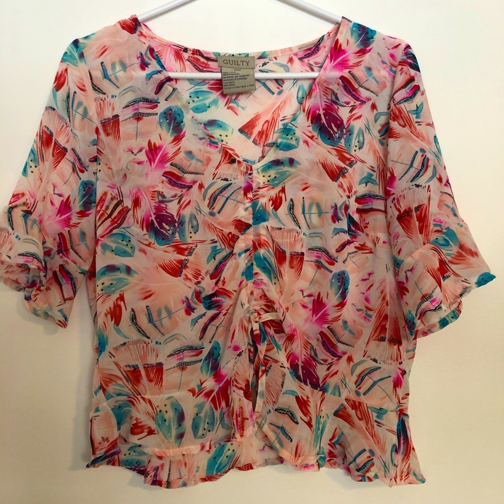 Sheer, cropped blouse from Guilty!